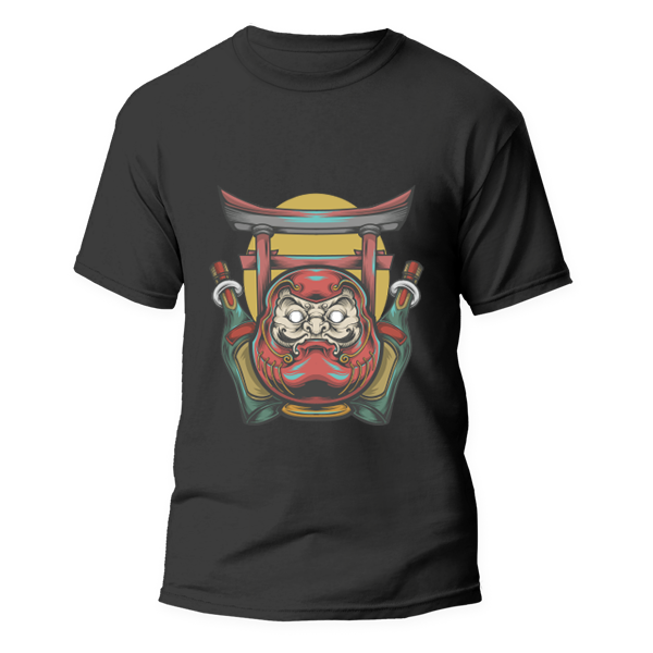 Daruma Japanese Tshirt Black