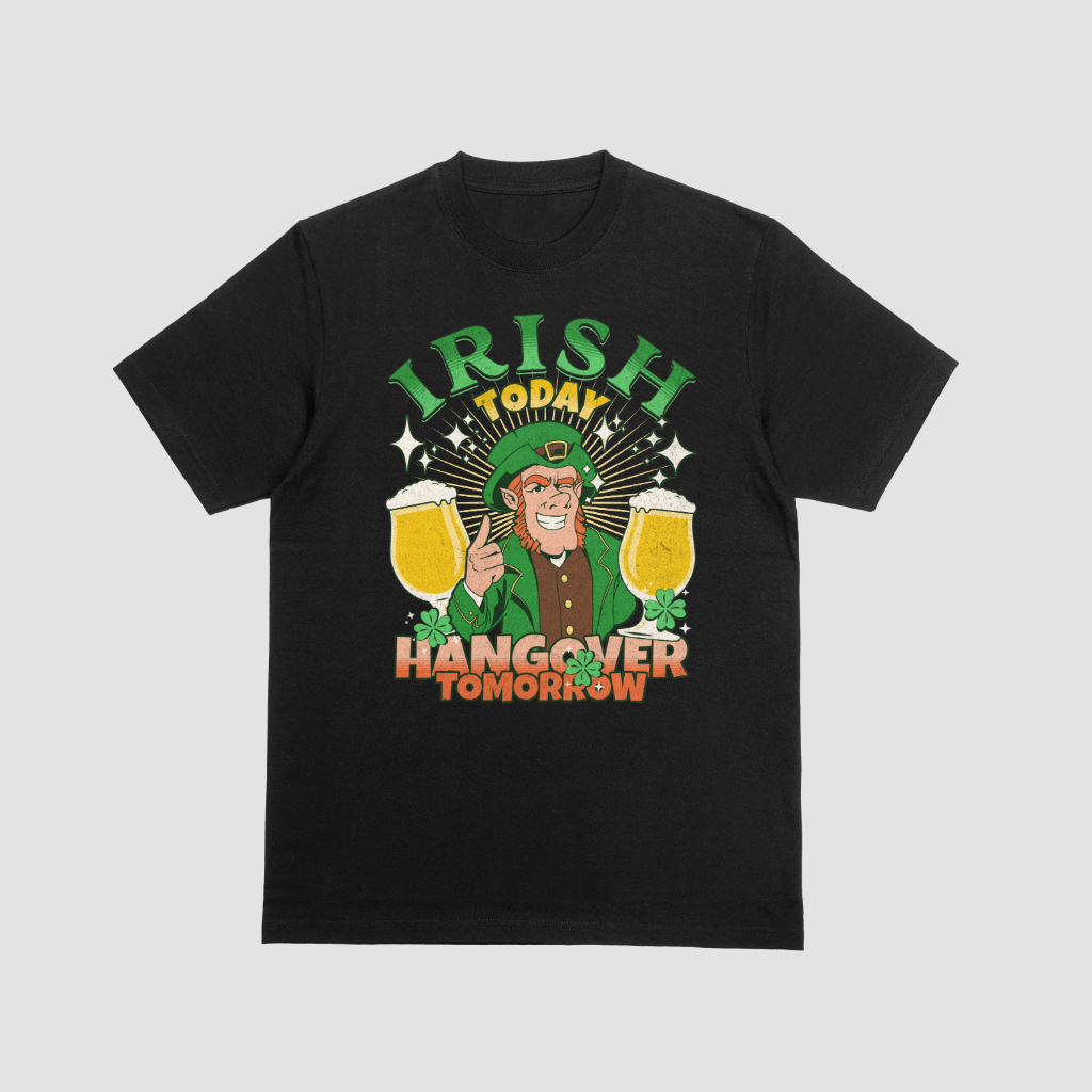 Irish Today Hangover Tomorrow Vintage St Patrick Day T-shirt - Image 2