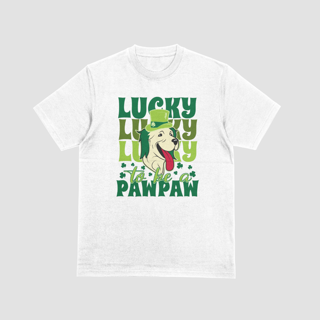 Lucky to be a Paw Paw St patrick day T-shirt Dog Lover Tshirt