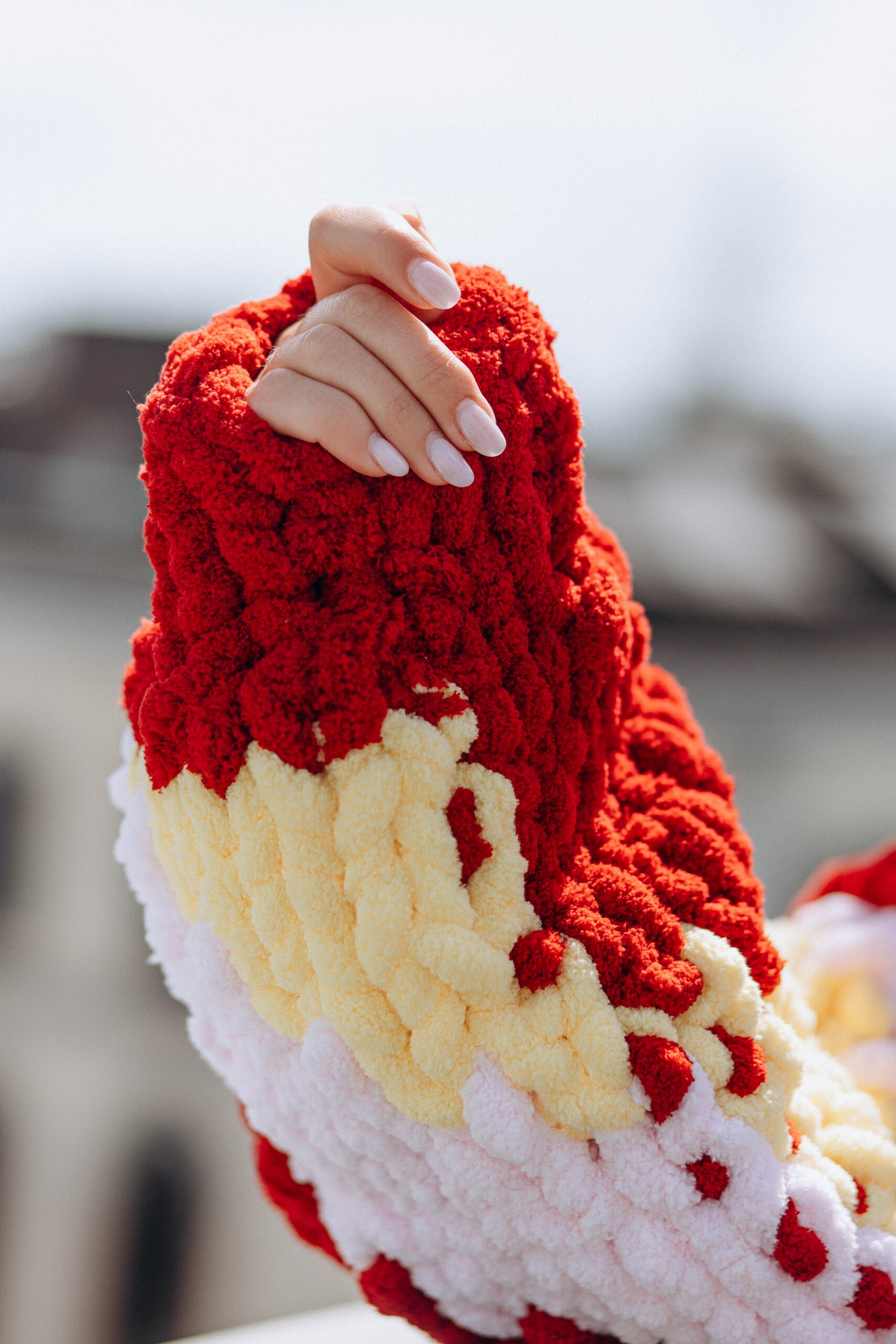 Chunky Knit Red Cardigan - Image 4