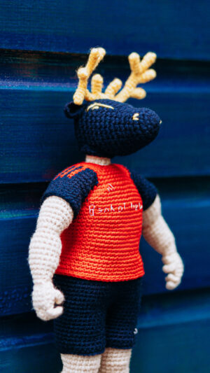 Munster Rugby Fan`s Knitted Deer Toy