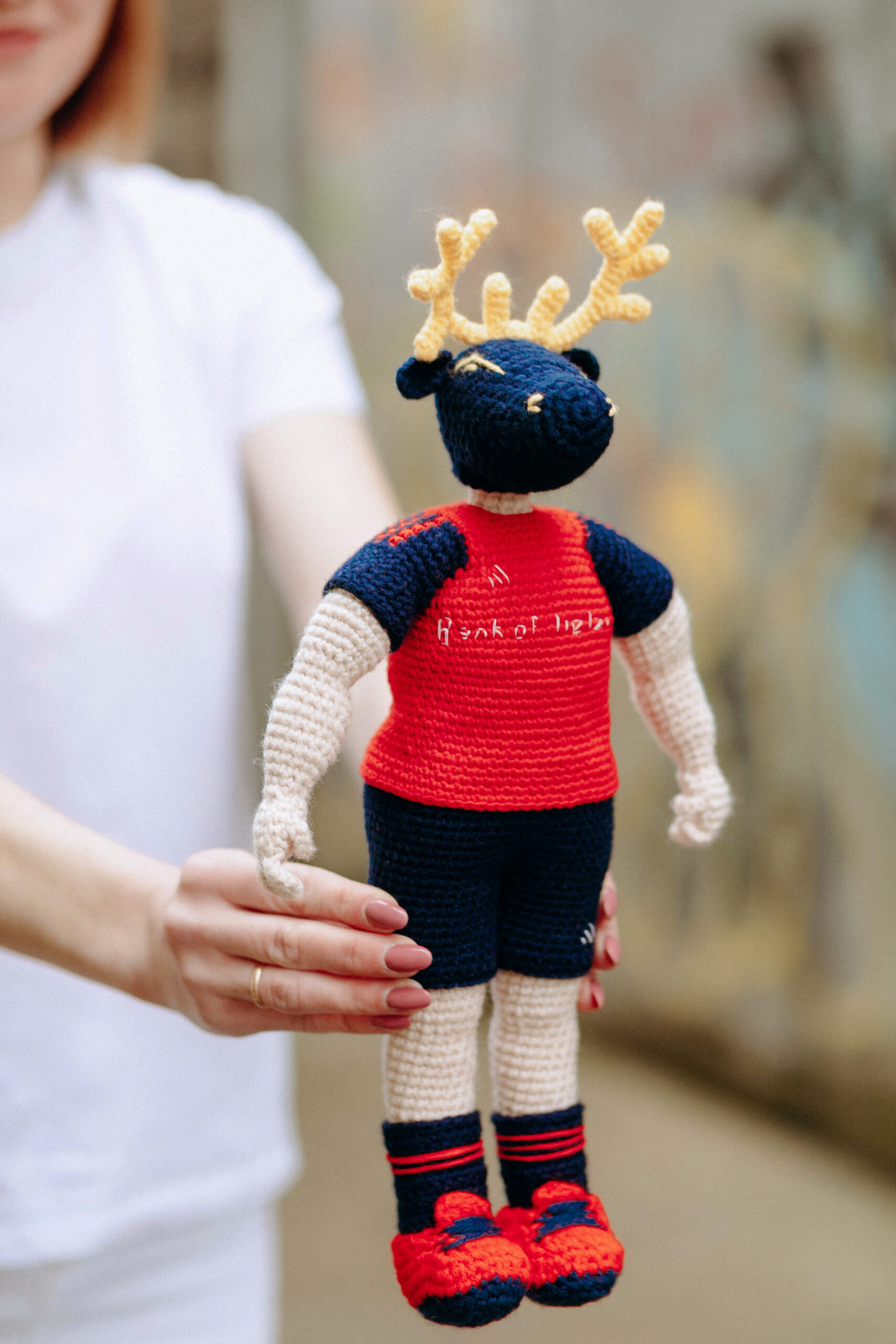 Munster Rugby Fan`s Knitted Deer Toy