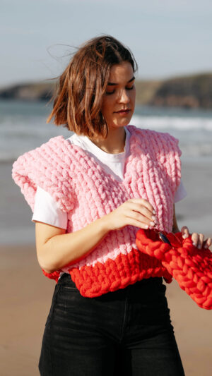 Chunky Knit Red Bag