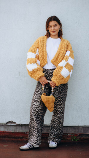 The Statement Piece: Versatile Mustard Chunky Cardigan