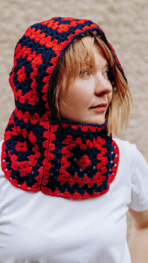 Hand-Crocheted Two-Tone Balaclava Hood